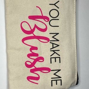 Canvas makeup bag ‘ you make me blush’